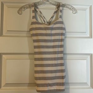 Lululemon striped cross-crosses tank top (size 4)